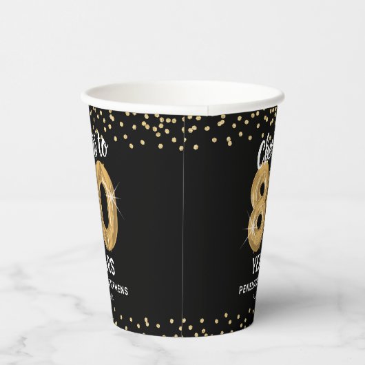 Moderne Cheers tot 80 jaar geboortedag Papieren Bekers (Rechts)