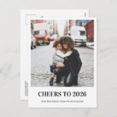 Moderne Cheers Voor 2026 Nieuwjaar Script Foto  Feestdagenkaart (Voorkant / Achterkant)