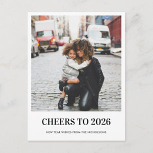 Moderne Cheers Voor 2026 Nieuwjaar Script Foto  Feestdagenkaart