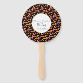 Moderne cheeta dierdruck bont bruiloft rond handwaaier (Voorkant)