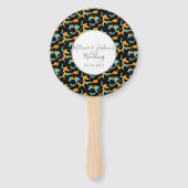 Moderne cheetah dierprint bont bruiloft rond handwaaier (Voorkant)