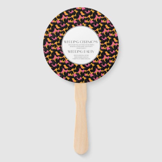 Moderne cheetah dierprint zachte wedding ronde handwaaier (Achterkant)