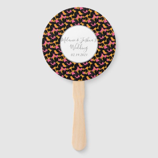 Moderne cheetah dierprint zachte wedding ronde handwaaier (Voorkant)