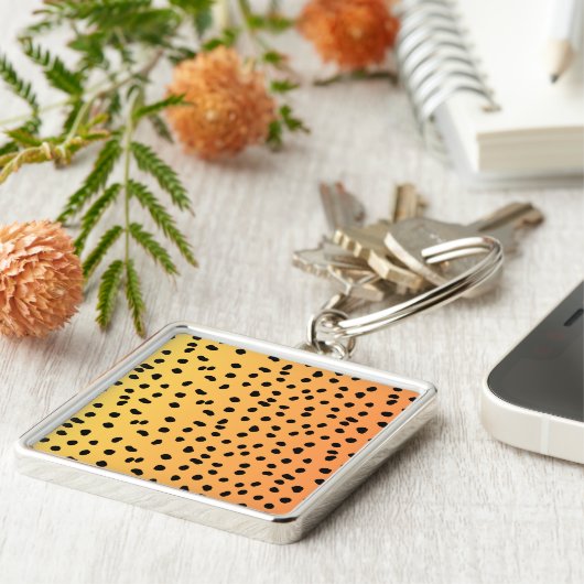 Moderne Cheetah Print Sleutelhanger (Zijkant)