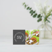 Moderne chef foto | verse gezonde salade canapé visitekaartje (Staand voorkant)