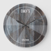 Moderne Chef Industriële Houten Snijplank Klok (Voorkant)