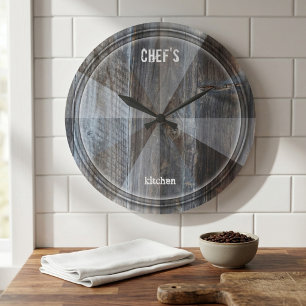 Moderne Chef Industriële Houten Snijplank Klok
