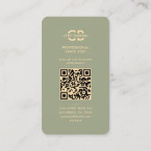 Moderne chef-kok gouden mes sage groene luxe visitekaartje (Achterkant)