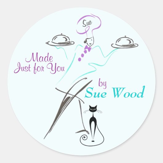 Moderne chef-Stickers Ronde Sticker (Voorkant)