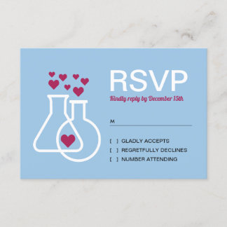 Moderne Chemie Hart Bruiloft RSVP Kaartje