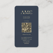 Moderne Chemie Monogram Chemist Donkerblauw Goud Visitekaartje (Achterkant)