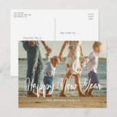 Moderne chemische typografie Happy Nieuwjaarsfoto Briefkaart (Voorkant / Achterkant)