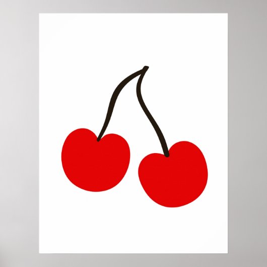 Moderne Cherries, gedrukt of poster voor uw keuken (Voorkant)
