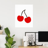 Moderne Cherries, gedrukt of poster voor uw keuken (Thuiskantoor)