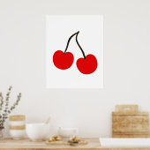 Moderne Cherries, gedrukt of poster voor uw keuken (Keuken)