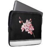 Moderne Cherry Blossom Black Electronics Bag Laptop Sleeve (Voorkant Rechts)