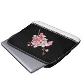 Moderne Cherry Blossom Black Electronics Bag Laptop Sleeve (Voorkant onderkant)