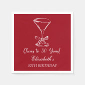 Moderne Cherry Cheers naar 30 jaar Verjaardag serv Servet (Voorkant)