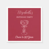 Moderne Cherry Cheers naar 30 jaar Verjaardag serv Servet (Voorkant)