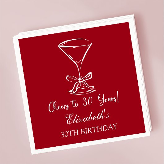 Moderne Cherry Cheers naar 30 jaar Verjaardag serv Servet