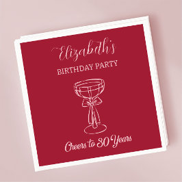 Moderne Cherry Cheers naar 30 jaar Verjaardag serv Servet