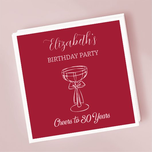 Moderne Cherry Cheers naar 30 jaar Verjaardag serv Servet