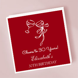 Moderne Cherry Cheers naar 30 jaar Verjaardag serv Servet