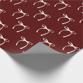 Moderne Cherry Red Bow Valentijnsdag Cadeaupapier (Hoek)