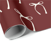 Moderne Cherry Red Bow Valentijnsdag Cadeaupapier (Rol Hoek)