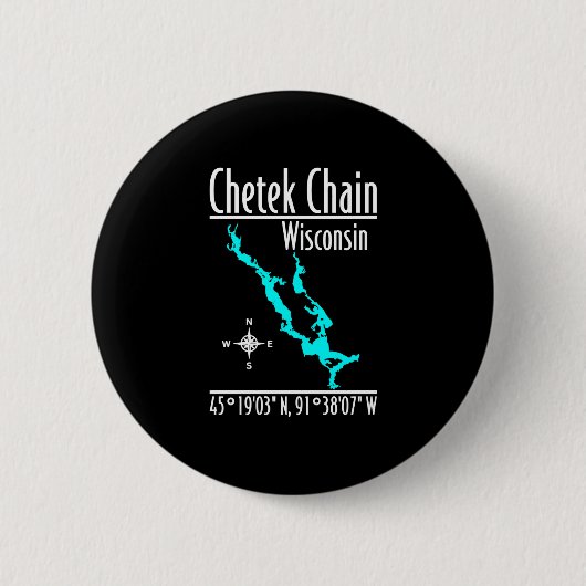 Moderne Chetek keten van meren - Wisconsin Ronde Button 5,7 Cm (Voorkant)