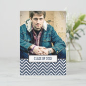 Moderne Chevron 3 Foto Afstudeer Aankondiging (Staand voorkant)