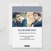 Moderne Chevron 3 Foto Afstudeer Aankondiging (Achterkant)