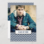 Moderne Chevron 3 Foto Afstudeer Aankondiging (Voorkant / Achterkant)