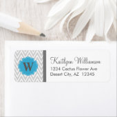 Moderne Chevron Custom Monogram Adresetiketten Etiket (Insitu)