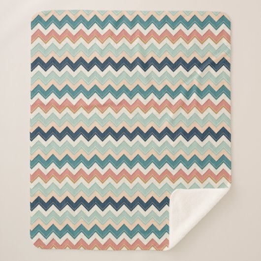 Moderne Chevron Design Custom Zachte Sherpa Deken (Voorkant)