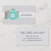 Moderne Chevron DSLR Camera Fotograaf Business Visitekaartje (Voorkant / Achterkant)