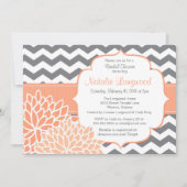 Moderne Chevron Floral baby of vrijgezellenfeest p Kaart (Voorkant)