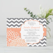 Moderne Chevron Floral baby of vrijgezellenfeest p Kaart (Staand voorkant)