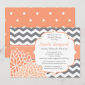 Moderne Chevron Floral baby of vrijgezellenfeest p Kaart (Voorkant / Achterkant)