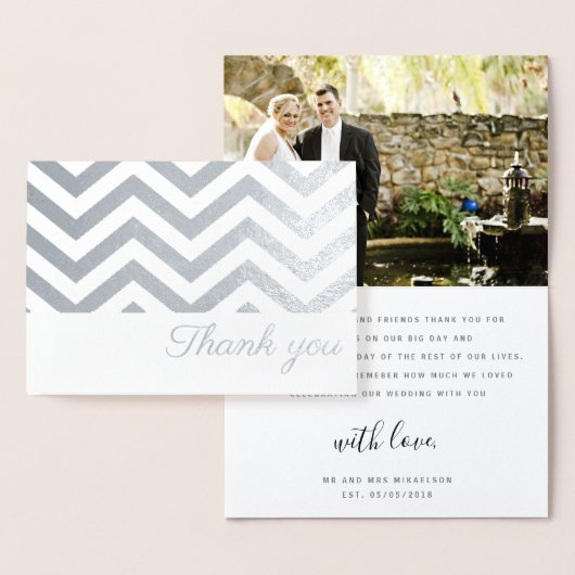 Moderne Chevron FOTO BEDANKT KAART (Display)