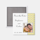 Moderne Chevron Geel/Grijs Aankondigingsmagneet Magneet (Voorkant / Achterkant)