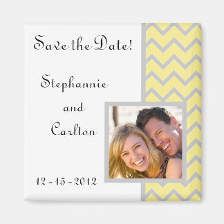 Moderne Chevron Geel/Grijs Aankondigingsmagneet Magneet