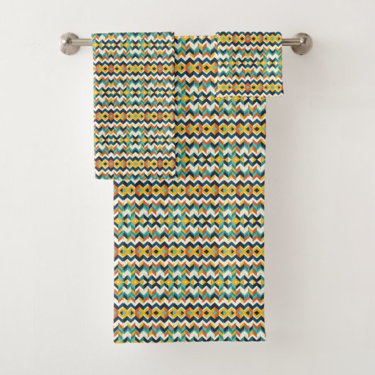 moderne chevron geometrisch patroon bad handdoek (Insitu)