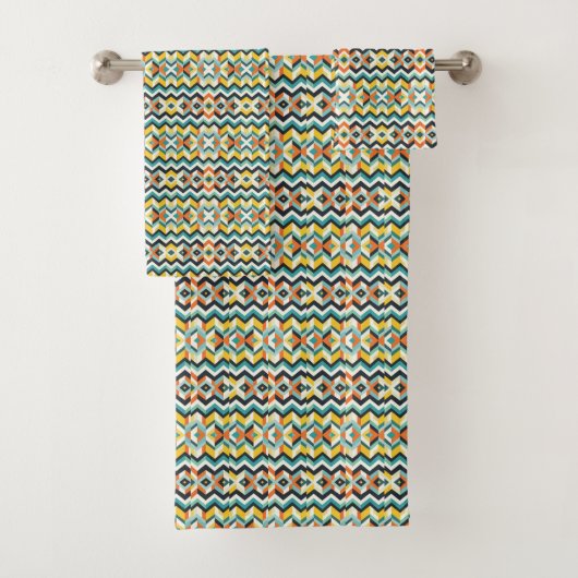 moderne chevron geometrisch patroon bad handdoek (Insitu)