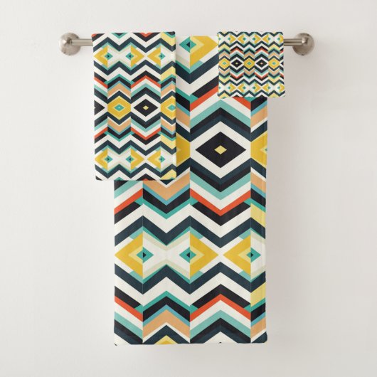 moderne chevron geometrisch patroon bad handdoek (Insitu)