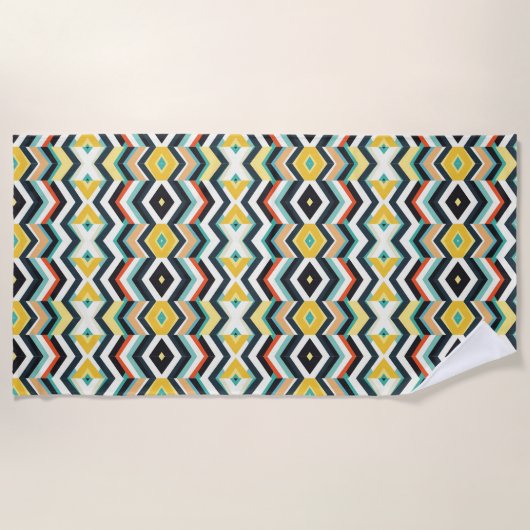 moderne chevron geometrisch patroon strandlaken (Voorkant)