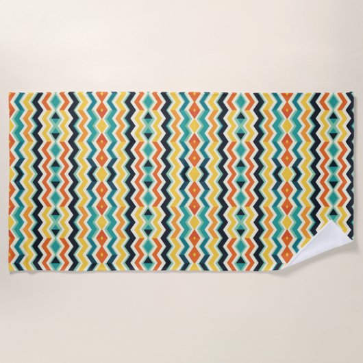 moderne chevron geometrisch patroon strandlaken (Voorkant)