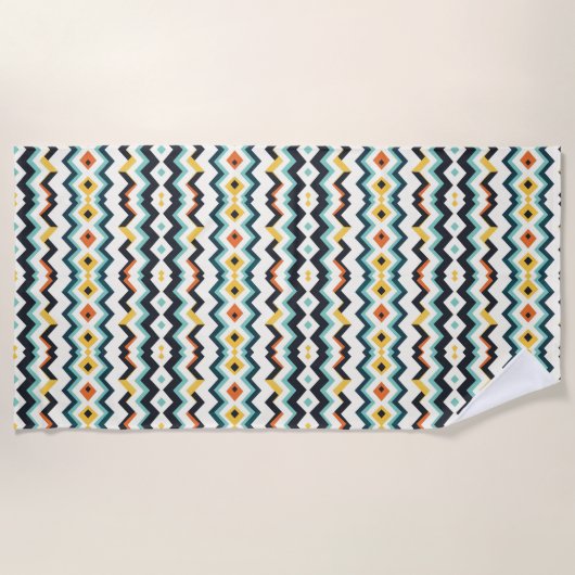 moderne chevron geometrisch patroon strandlaken (Voorkant)
