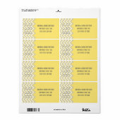 Moderne chevron grijs, gele bruiloft etiket (Full Sheet)
