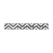 Moderne Chevron Grijs & Wit Omlopende Labels Omwikkelbaar Adreslabel (Individueel)